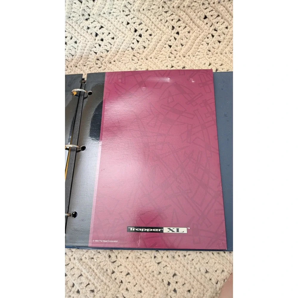 Vintage 1993 Mead Trapper Keeper XL Blue Textured Binder Neatbook Notebook 90s